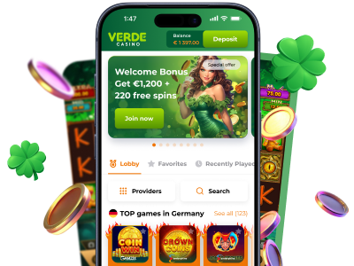 Verde Casino lietotne telefonā